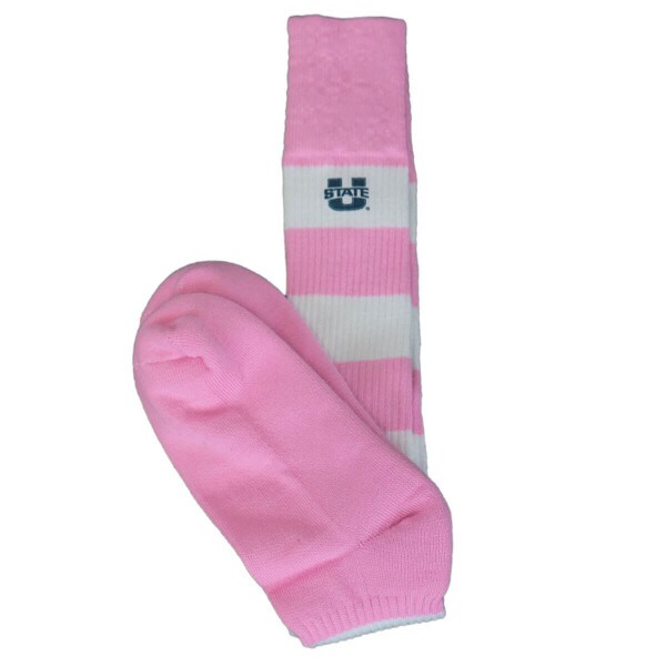 Rugby Socks U-State Pink and White